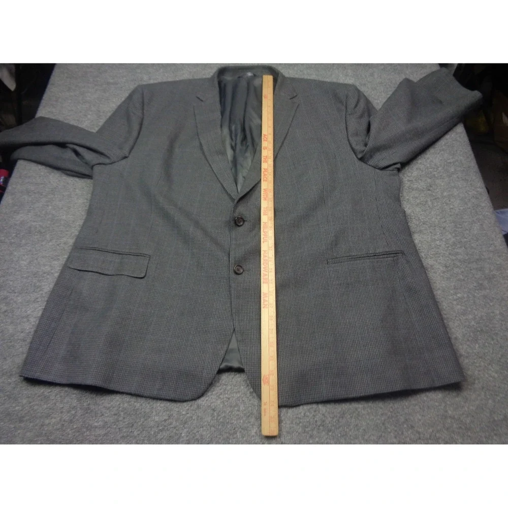 Ralph Ralph‎ Lauren Blazer Men 54R Gray Silk Wool Houndstooth Windowpane Plaid